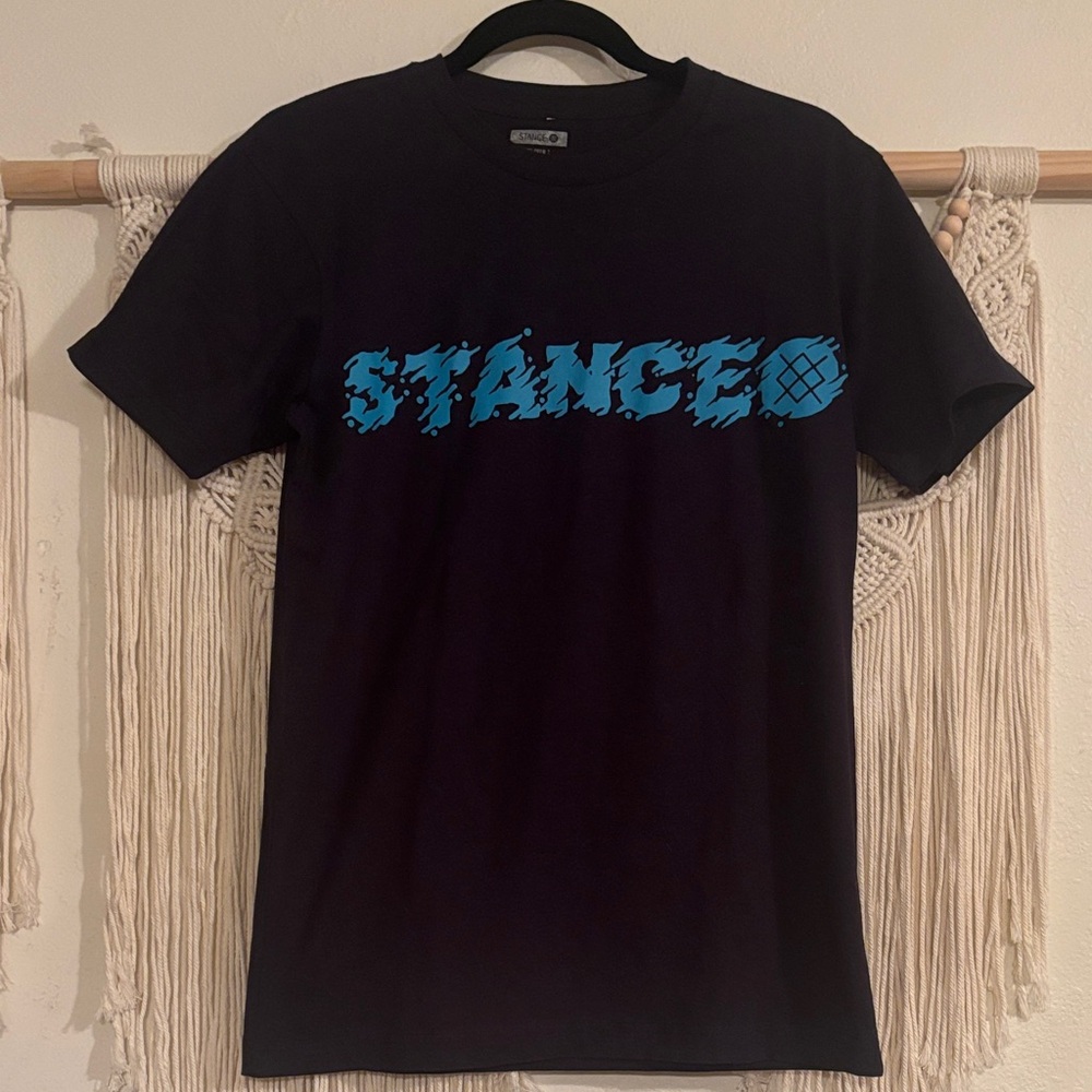 Stance Black The Crew Tee with Blue Logo